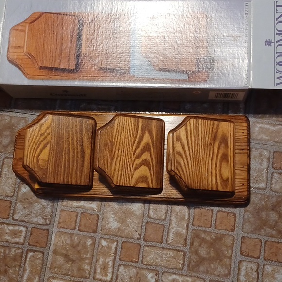 Oak 3 tier letter organizer key holder solid oak 1990's made in the USA - Picture 4 of 6